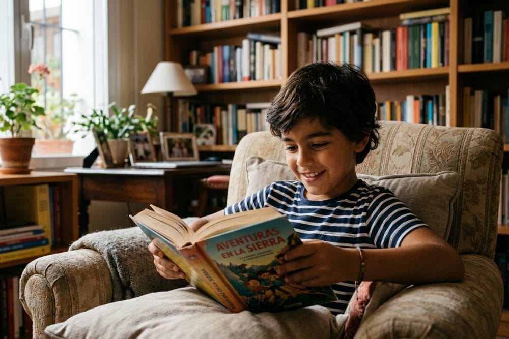 Niño leyendo con facilidad gracias a una buena visión tras revisión visual